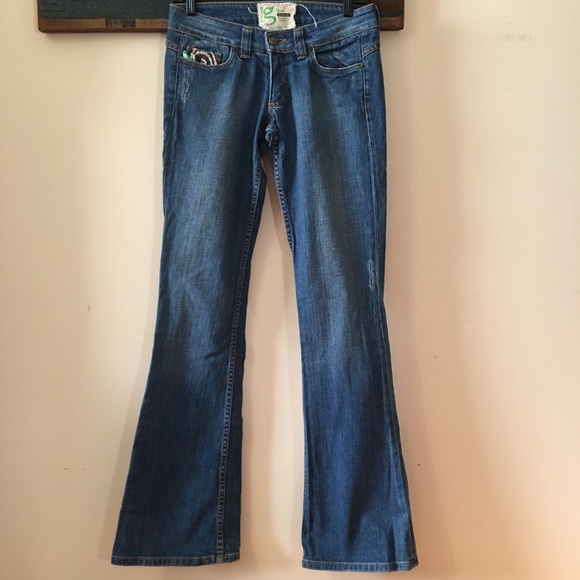 Grass Los Angeles Flare Jeans with Embroidered Pockets Size 26 - Picture 2 of 16